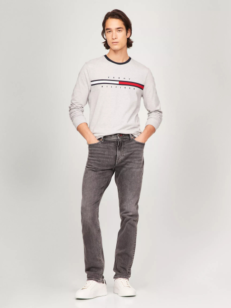 Лонгслив мужской Tommy Hilfiger кофта с логотипом 1159833178 (Серый XXL)