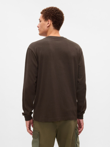 Чоловічий лонгслів GAP з логотипом 1159834990 (Коричневий XL)