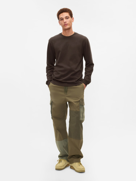 Чоловічий лонгслів GAP з логотипом 1159834990 (Коричневий XL)