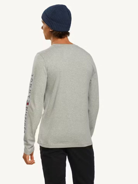Чоловічий лонгслів Tommy Hilfiger кофта з логотипом 1159836605 (Сірий XXL)