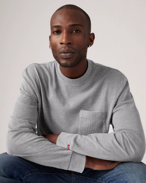 Мужской лонгслив Levi's с логотипом 1159837845 (Серый XXL)