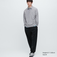 Мужская кофта-поло UNIQLO лонгслив с технологией AIRism 1159786708 (Серый, L)