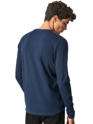 Мужской лонгслив Pepe Jeans London кофта с логотипом 1159786077 (Синий, M)