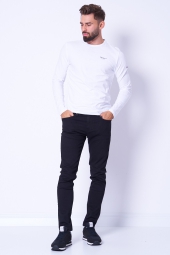 Мужской лонгслив Pepe Jeans London кофта с логотипом 1159786101 (Белый, M)