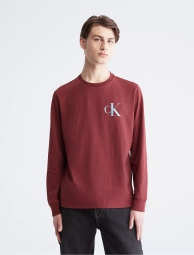 Мужской лонгслив Calvin Klein с логотипом 1159796599 (Бордовый, M)