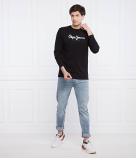 Чоловічий лонгслів Pepe Jeans London кофта з логотипом 1159812312 (Чорний, S)