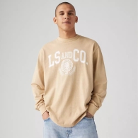 Мужской лонгслив Levi's с принтом 1159821608 (Бежевый L)