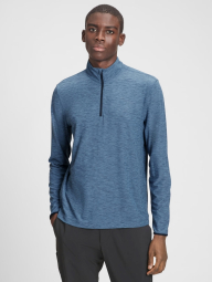 Кофта спортивна чоловіча GAP Fit лонгслів на блискавці 1159835073 (Синій XS)