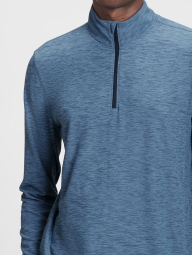 Кофта спортивна чоловіча GAP Fit лонгслів на блискавці 1159835073 (Синій XS)