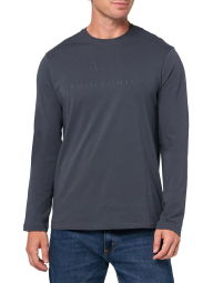 Базовый лонгслив Armani Exchange с логотипом 1159836149 (Синий XL)