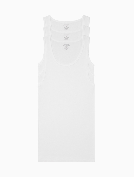 Мужская классическая майка в рубчик Calvin Klein набор 3 шт 1159805920 (Белый, 5XL)