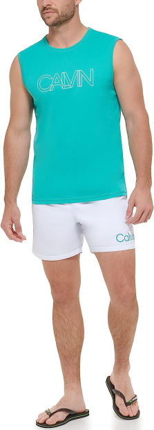 Мужская майка Calvin Klein с логотипом 1159783538 (Зеленый, XL)