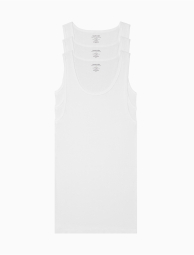Мужская классическая майка в рубчик Calvin Klein набор 3 шт 1159771050 (Белый, XXL)