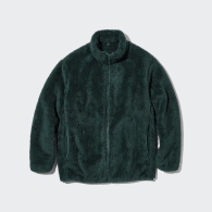 Куртка на молнии UNIQLO из искусственного меха 1159797218 (Зеленый, S)