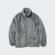Куртка на молнии UNIQLO из искусственного меха 1159799912 (Серый, XXL)