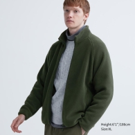 Флисовая куртка UNIQLO с застежкой-молнией 1159817235 (Зеленый S)