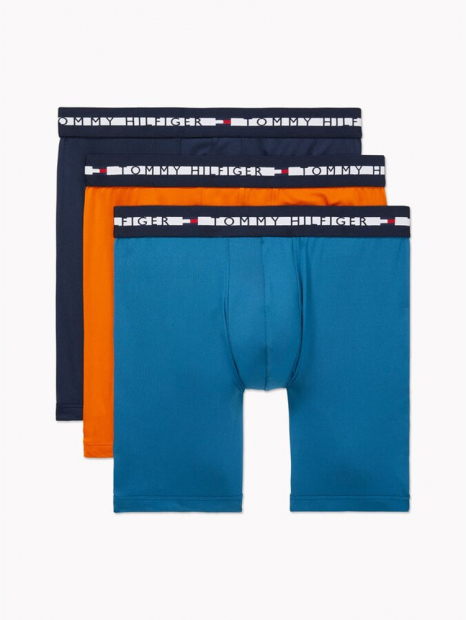 Фирменные мужские трусы боксеры Tommy Hilfiger набор 1159765567 (Синий/Оранжевый, XL)