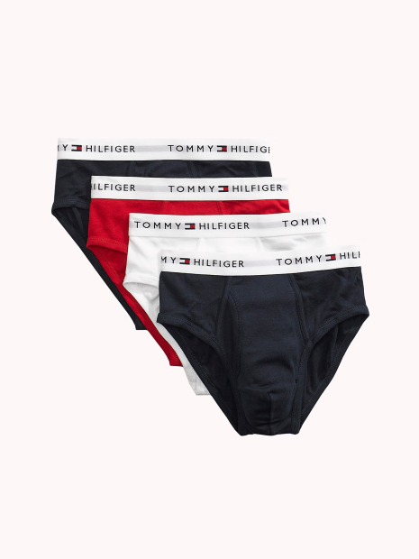 Мужские трусы брифы Tommy Hilfiger набор 1159772689 (Белый/Красный/Синий, L)