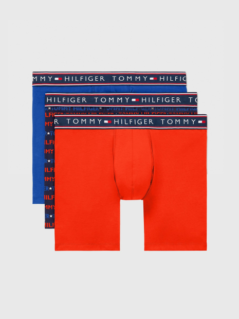 Фирменные мужские трусы боксеры Tommy Hilfiger набор 1159782584 (Красный/Синий, L)