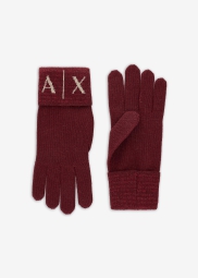 Мужские вязаные перчатки Armani Exchange 1159806790 (Бордовый, S/M)