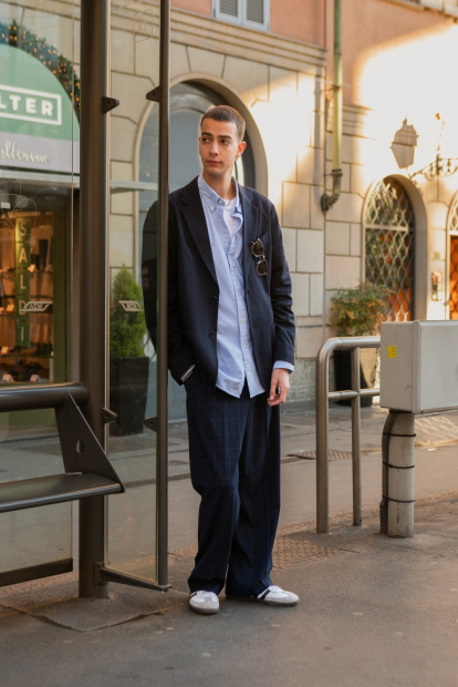 Классический пиджак UNIQLO на пуговицах 1159832775 (Синий XL)