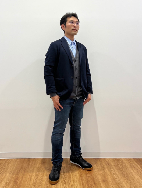 Классический пиджак UNIQLO на пуговицах 1159832775 (Синий XL)