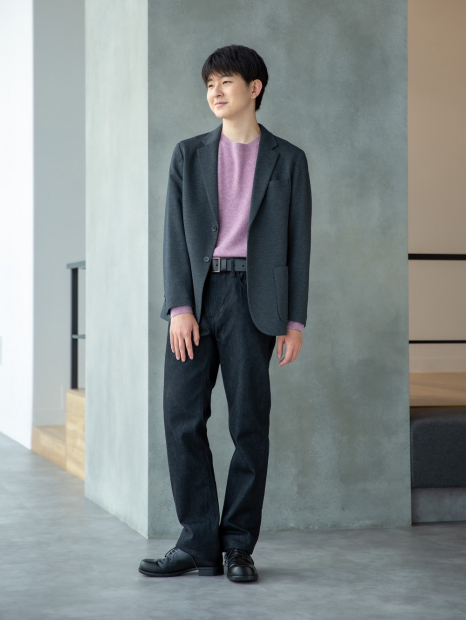 Классический пиджак UNIQLO на пуговицах 1159832809 (Серый L)