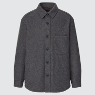 Теплая куртка-рубашка UNIQLO на пуговицах 1159782706 (Серый, S)
