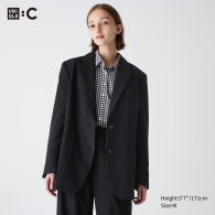 Классический пиджак UNIQLO на пуговицах 1159811009 (Черный, XL)