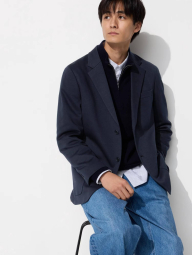 Классический пиджак UNIQLO на пуговицах 1159832775 (Синий XL)