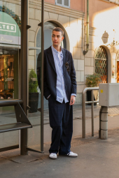 Классический пиджак UNIQLO на пуговицах 1159832775 (Синий XL)