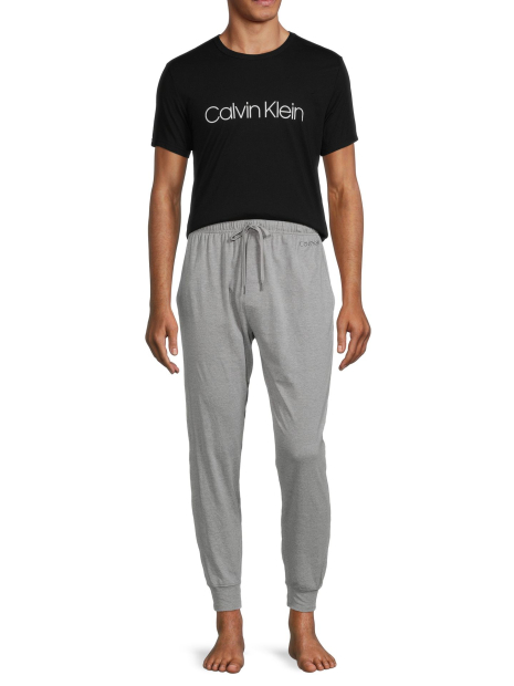 Мужская пижама Calvin Klein футболка и штаны 1159779337 (Черный/Серый, L)