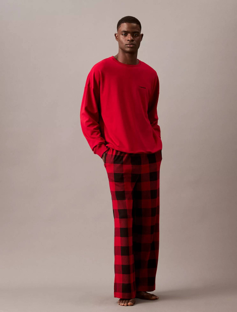 Мужская пижама Calvin Klein кофта и штаны 1159832465 (Красный L)