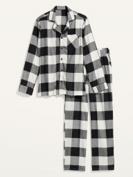 Мужская фланелевая пижама Old Navy art179536 (Белый/Черный, размер XL)