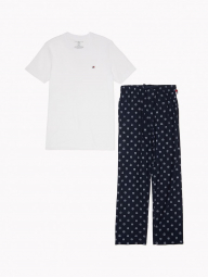 Мужская пижама Tommy Hilfiger футболка и штаны 1159764868 (Белый/Синий, XL)