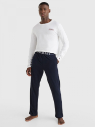 Мужская пижама Tommy Hilfiger домашний комплект кофта и штаны 1159769524 (Белый/Синий, L)