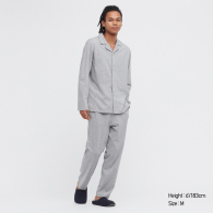 Мужская пижама UNIQLO штаны и рубашка 1159779761 (Серый, XL)