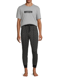 Мужская пижама Calvin Klein футболка и штаны 1159780899 (Серый/Черный, XL)