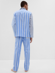Мужская пижама Gap рубашка и штаны в полоску 1159788988 (Голубой, M)