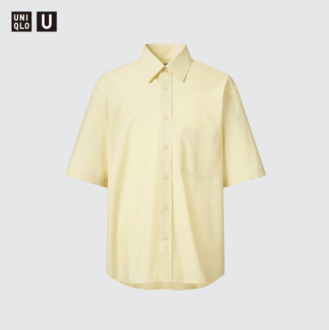 Сорочка з коротким рукавом Oversize UNIQLO теніска 1159814816  (Жовтий XS)