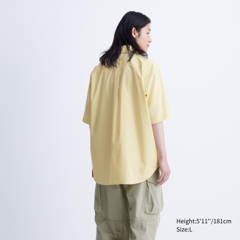 Сорочка з коротким рукавом Oversize UNIQLO теніска 1159814816  (Жовтий XS)