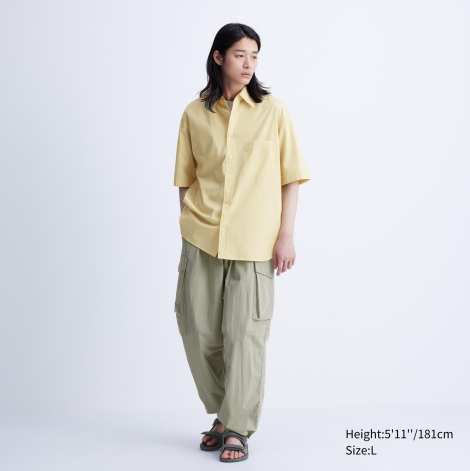 Рубашка с коротким рукавом Oversize  UNIQLO тенниска 1159814816 (Желтый XS)