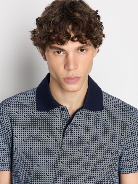 Футболка-поло Armani Exchange с принтом 1159823757 (Синий XXL)
