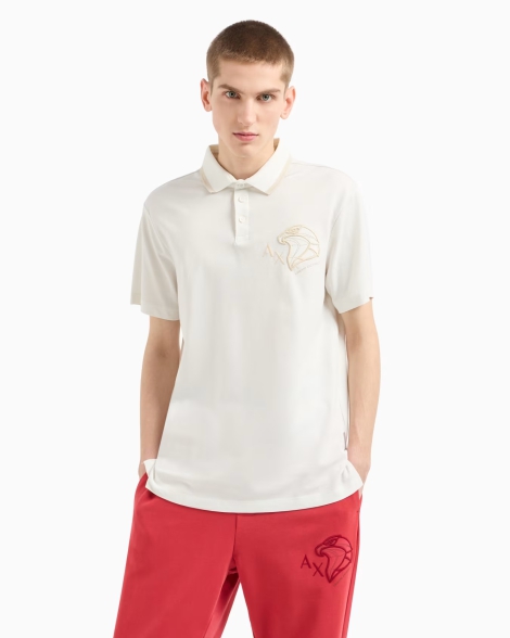 Футболка-поло Armani Exchange з логотипом 1159828868 (Молочний XXL)