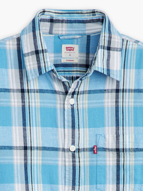 Мужская тенниска Levi's в клетку 1159832764 (Голубой M)
