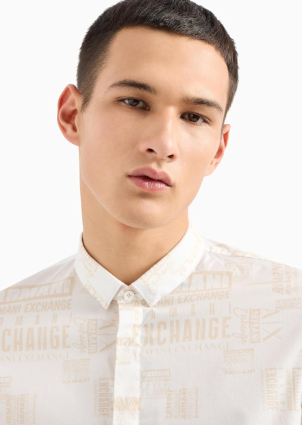 Чоловічі тенниски Armani Exchange сорочка з коротким рукавом 1159836147 (Молочний XL)