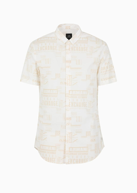Чоловічі тенниски Armani Exchange сорочка з коротким рукавом 1159836147 (Молочний XL)
