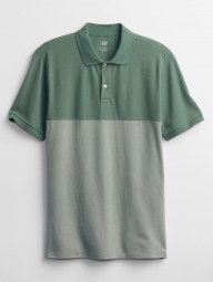 Эластичная футболка-поло GAP с цветными блоками 1159766328 (Зеленый, L)