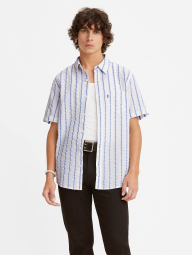 Мужская тенниска Levi's рубашка с коротким рукавом 1159768344 (Белый/Синий, S)