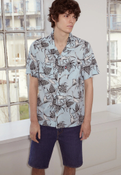 Мужская рубашка Levi's с принтом 1159777062 (Голубой, L)